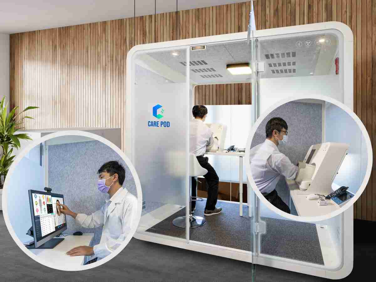 达擎于医疗科技展中展出＂远距诊疗舱＂，，以因应医疗数字化及社会高龄化趋势下、、、复诊及慢性病患等族群对于远距看诊需求逐渐升高所推出的创新整合方案。。。。多功能合一、、、、高隐私性的远距诊疗舱可根据病患端与医师端的不同需求，，提供弹性化及客制化功能，，，节省医生和病患的精力及时间